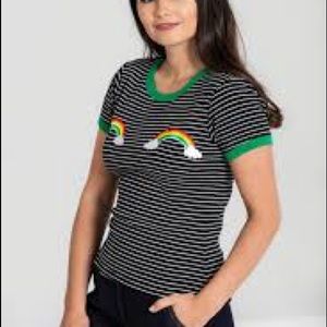 Hell Bunny rainbow striped tee